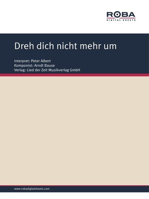 cover image of Dreh dich nicht mehr um